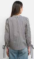 Greylin-Miui Puff Sleeve Stripe Shirt (navy)