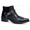 Variant image for Handmade Leather Cowboy Boots for Men with Chain Buckle, Durable Motorcycle Style, Comfortable Fit-1