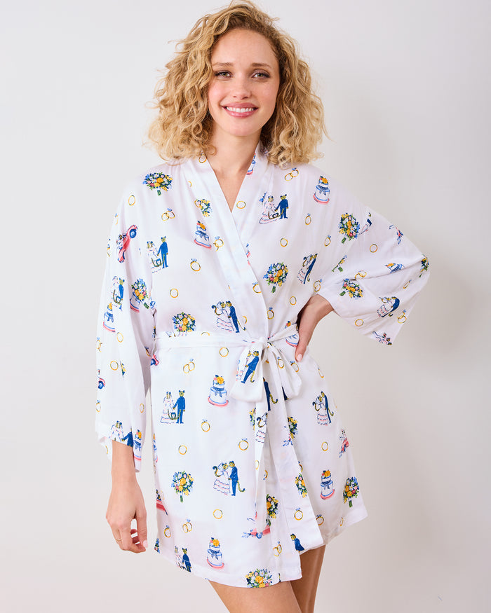 Happily Ever After - Eco Satin Glam Mini Robe & Sydney Set - Cloud - Printfresh