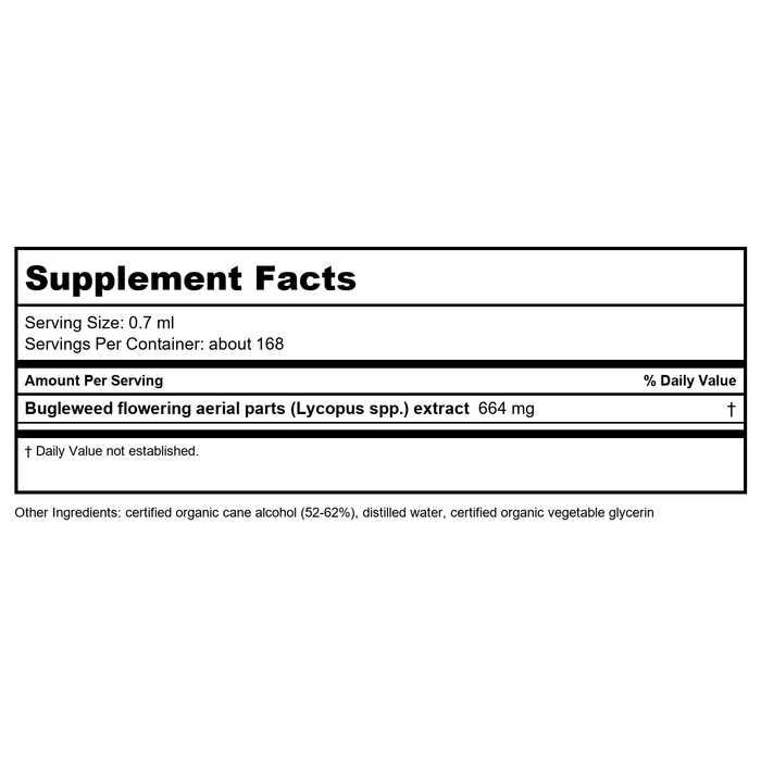 Herb Pharm Bugleweed 1oz - Supplement Facts panel