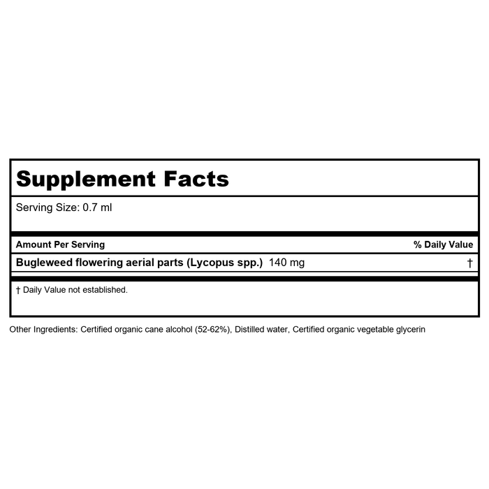 Herb PHarm Bugleweed 4oz - Supplement Facts panel