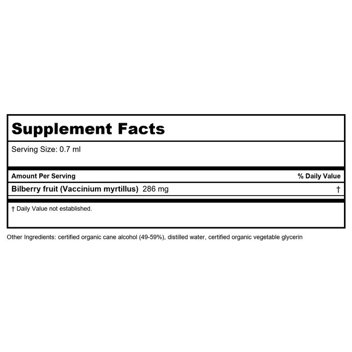 Herb Pharm Eye Health 1oz - Supplement Facts panel
