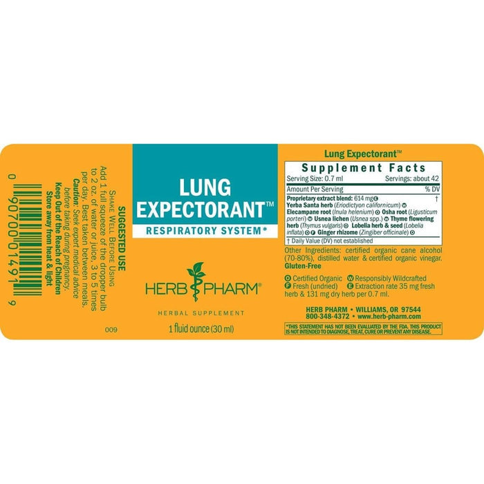 Herb Pharm Lung Expectorant 4oz - The Oasis of Health