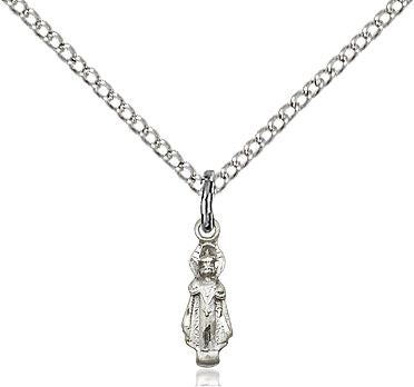 Infant of Prague medal 02091, Sterling Silver