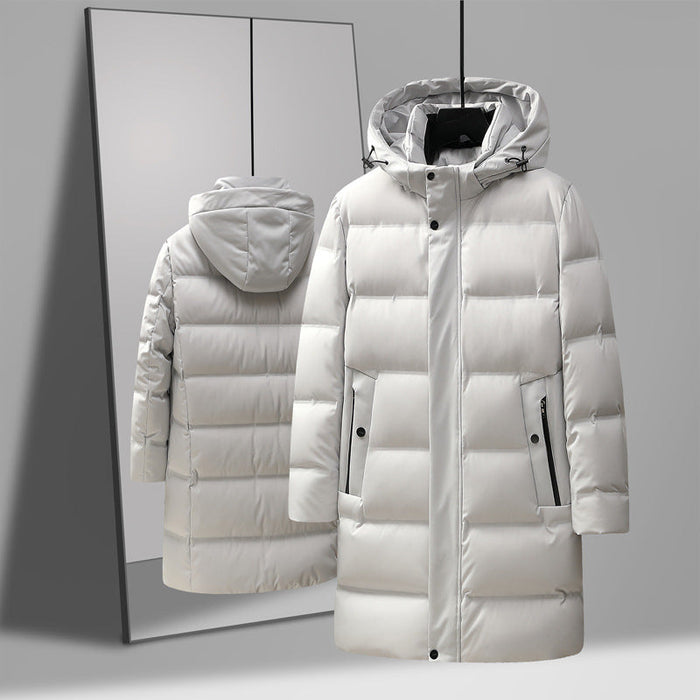 Insulating Men's Mid-Length Down Coat - Boxy, Polyester