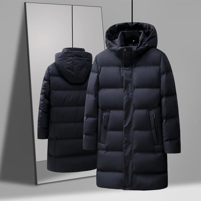 Insulating Men's Mid-Length Down Coat - Boxy, Polyester