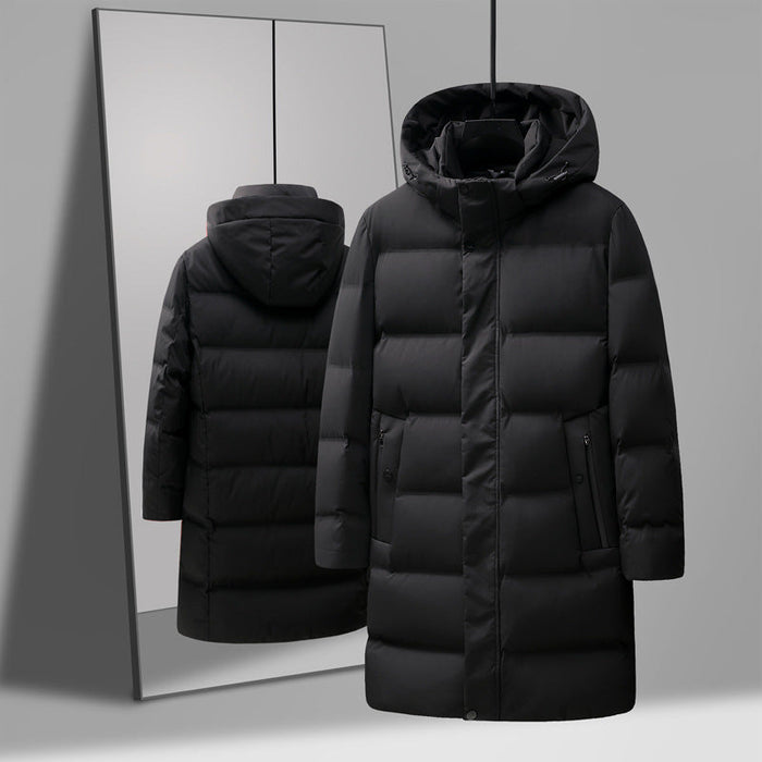 Insulating Men's Mid-Length Down Coat - Boxy, Polyester