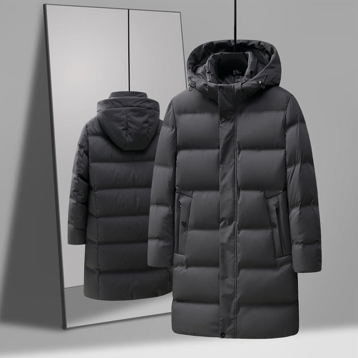 Insulating Men's Mid-Length Down Coat - Boxy, Polyester