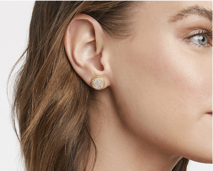 Julie Vos-Fleur-de-Lis Pavé Stud