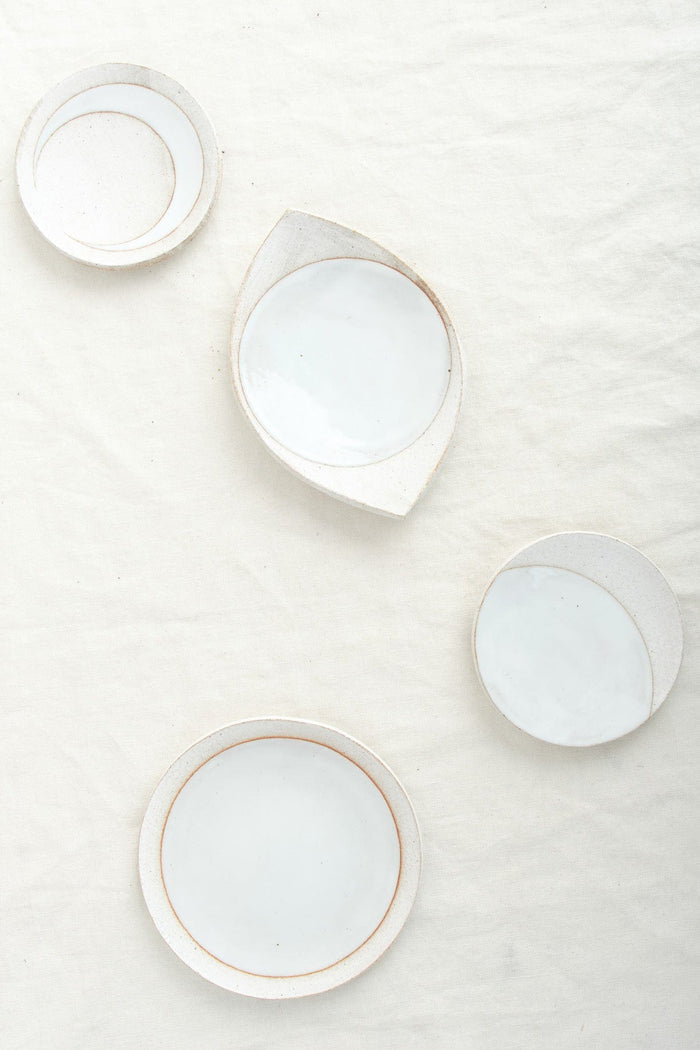 MQuan Art Ceramics Large Full Moon Dish White / 7.25" D