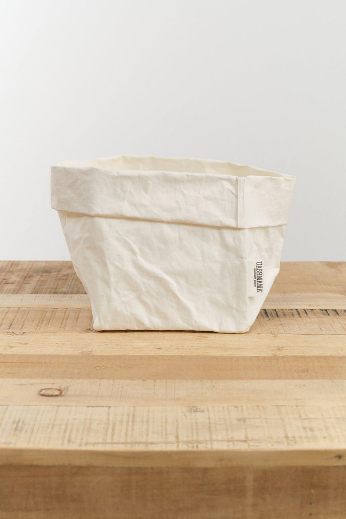 Uashmama Home Baskets Large Paper Bag White / 8" L X 6" W X 13" H