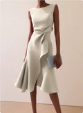 Lightweight, flattering women’s dress - A-line waist-twist, polyester, for daily wear and semi-formal occasions