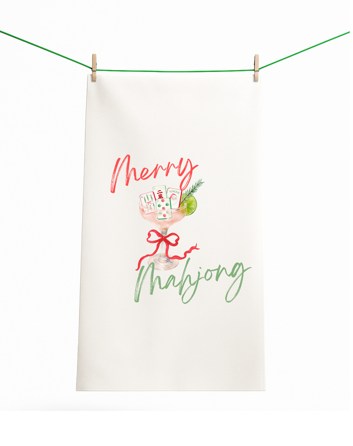 Mahjong Christmas Kitchen Towel