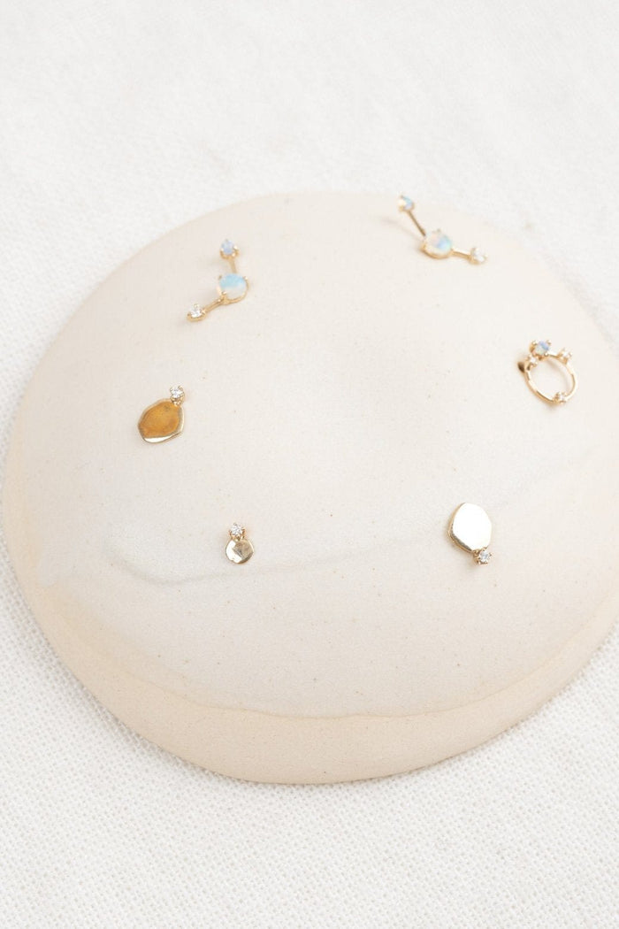WWAKE Jewelry Earrings Medium Disc Stud Earring Diamond