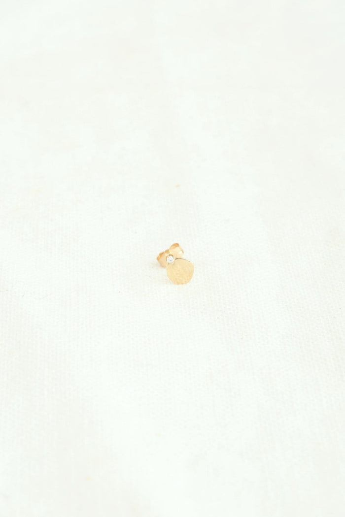 WWAKE Jewelry Earrings Medium Disc Stud Earring Diamond
