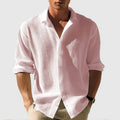 Men's Long-Sleeved Waffle Shirt - Casual Fashion Black Cardigan for Spring