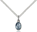 Miraculous medal 02051 with blue enamel, Sterling Silver