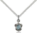 Miraculous medal 02111 with blue enamel, Sterling Silver