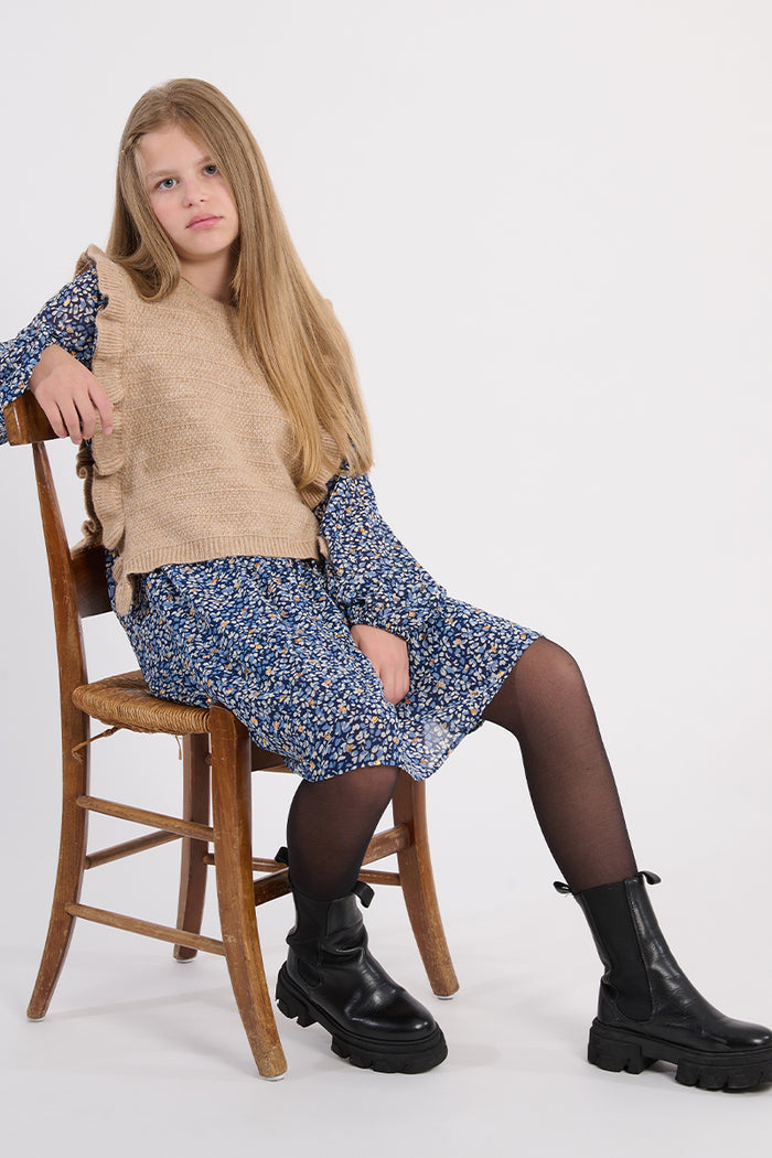 Molly Bracken- GIRLS KNITTED SLEEVELESS SWEATER- BEIGE