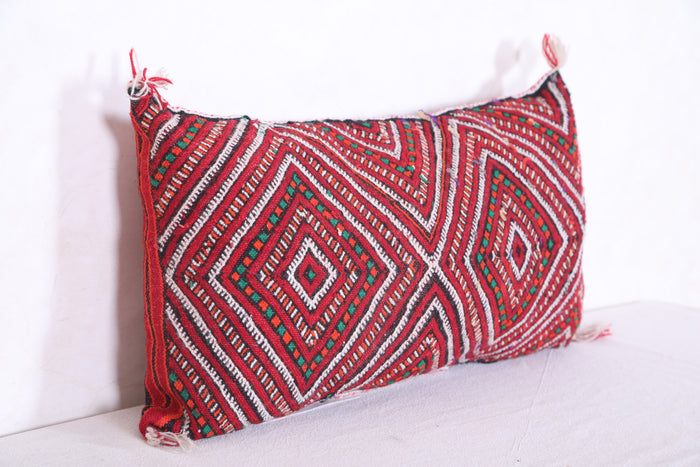 Moroccan handmade kilim pillow 12.5 INCHES X 22.4 INCHES - kilim pillow