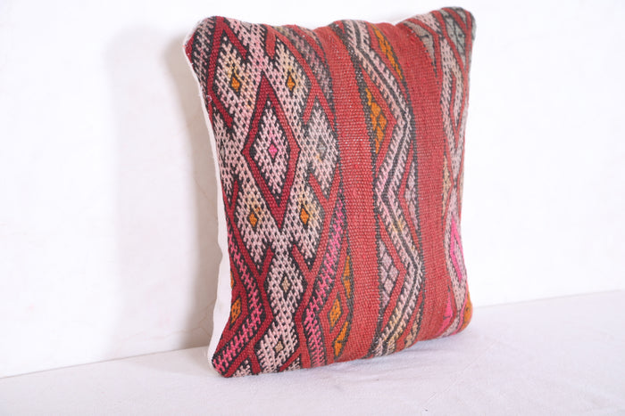 Moroccan handmade kilim pillow 16.1 INCHES X 16.1 INCHES