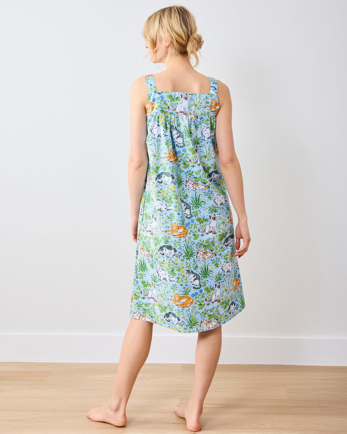 Must Love Cats - Back To Bed Nightgown - Cornflower - Printfresh