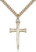 Nail Cross medal 00852, Gold Filled