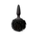 NS Novelties Bunny Tails Mini Butt Plug - Silicone Fantasy Tail Black