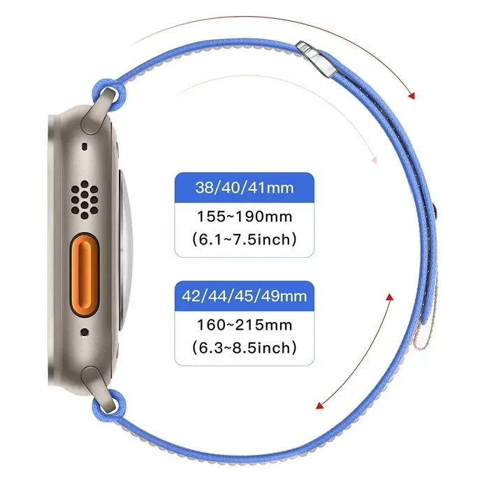 Nylon Trail Loop Apple Watch Band - Breathable Sport Strap for Ultra 3 2, Series 11 10 9 8 7 41-49mm