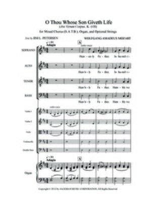 O Thou Whose Son Giveth Life Ave Verum Corpus Strings Score Parts | Sheet Music | Jackman Music