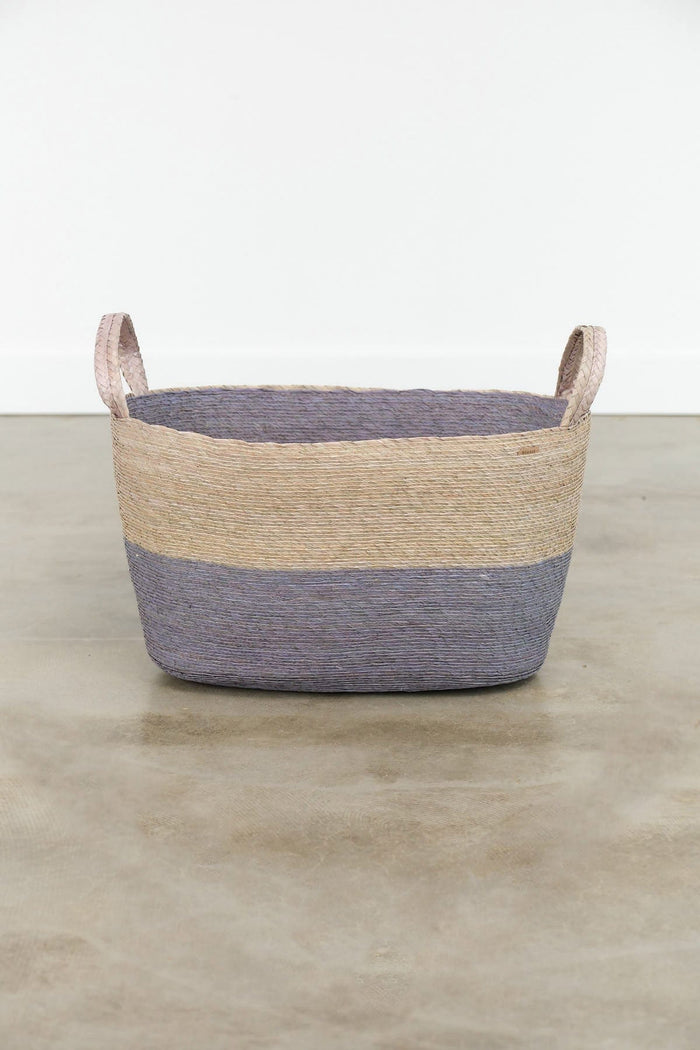 Makaua Home Baskets Oval Floor Basket Acero / 20" L X 12" W X 10" H