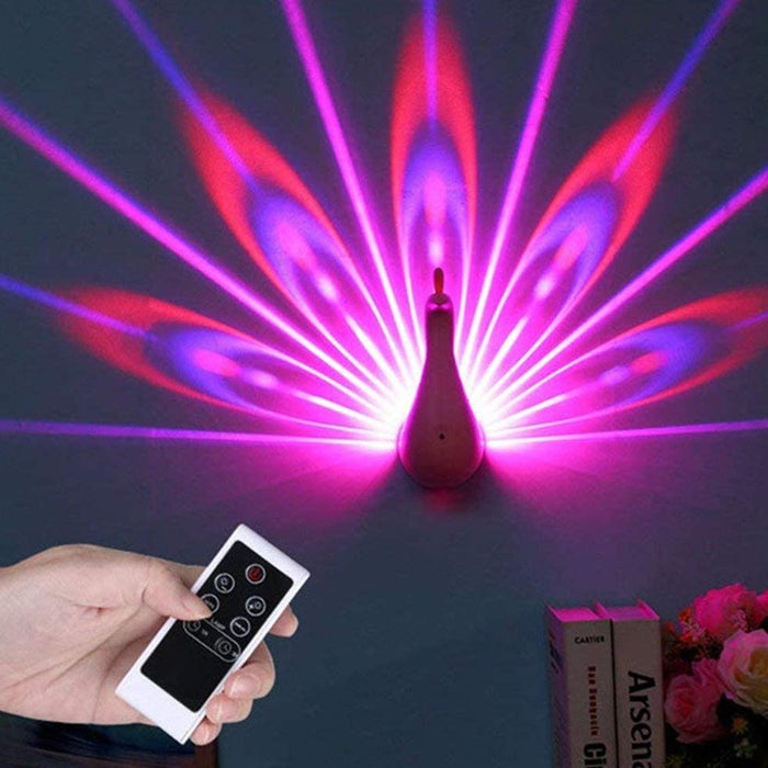 Peacock Feather Projection Night Light