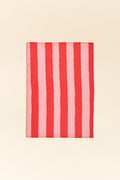 Red Stripe Linen Tea Towel