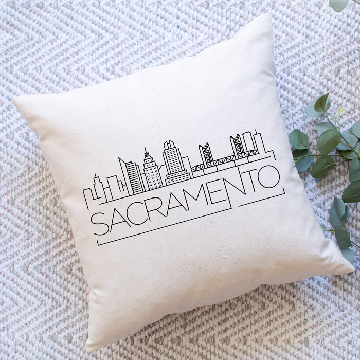 Sacramento Skyline Pillow Cover