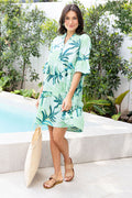 Senna Green Leaf Cotton Dress,Lifestyle