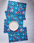 Stained Glass Sea - Placemats Set Of 4 - Seaside Blue - Printfresh