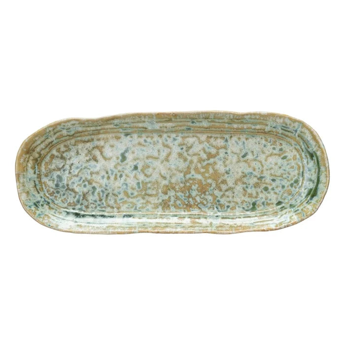 Stoneware Platter - 13in - Green - Findlay Rowe Designs