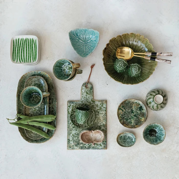 Stoneware Platter - 13in - Green - Findlay Rowe Designs