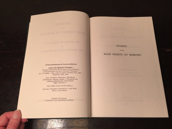 STORIES OF THE HIGH PRIESTS OF MEMPHIS by R.L. Griffith HC 1985 Near Mint, RARE