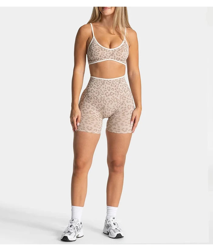 Stretchy women's seamless yoga shorts - high-waist hip-lifting, nylon blend, for gym and running