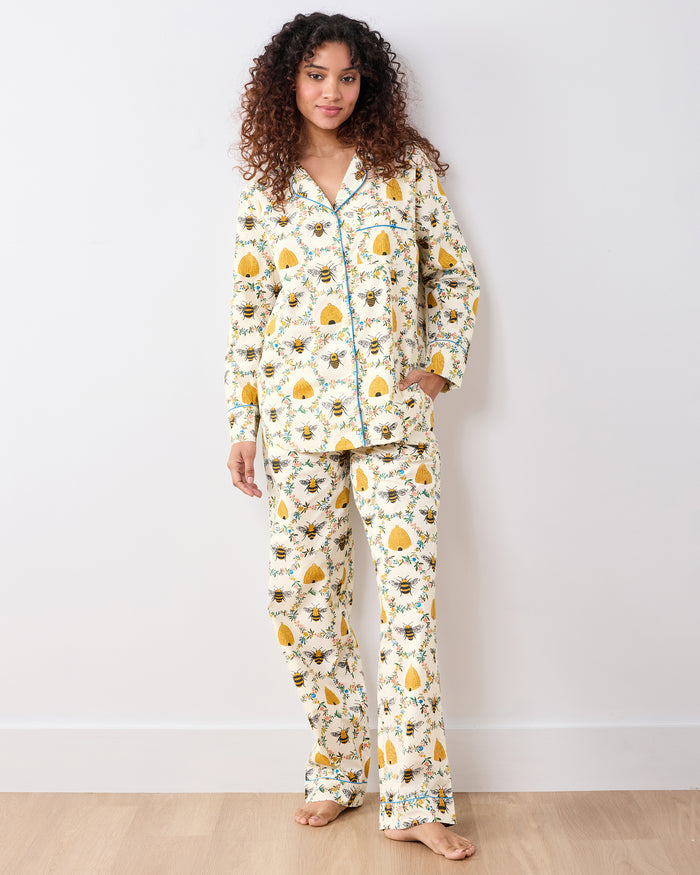 Sweet Bee - Petite Long PJ Set - Cream - Printfresh