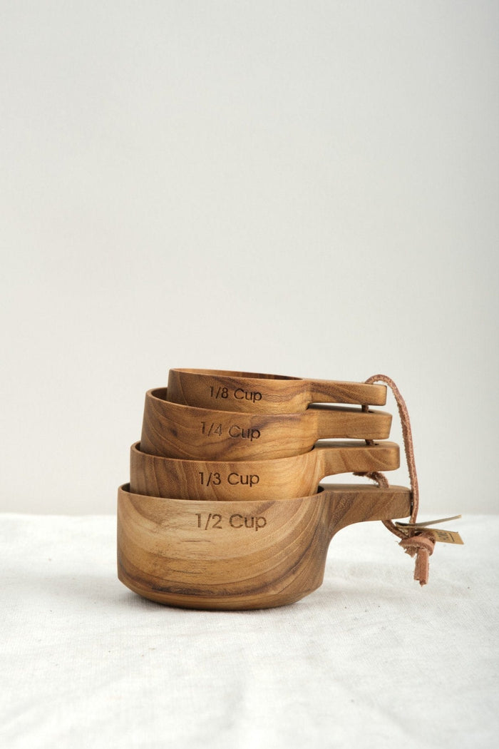 Be Home Home Kitchen Utensils Measuring Cups with Handle Teak