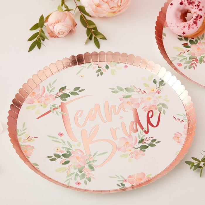 Team Bride Floral Plates