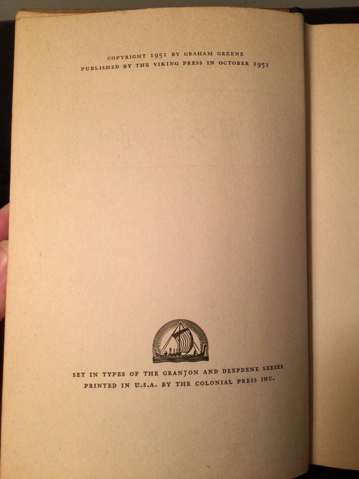 THE END OF THE AFFAIR by Graham Greene — First Ed., First Printing 1951 HC/DJ