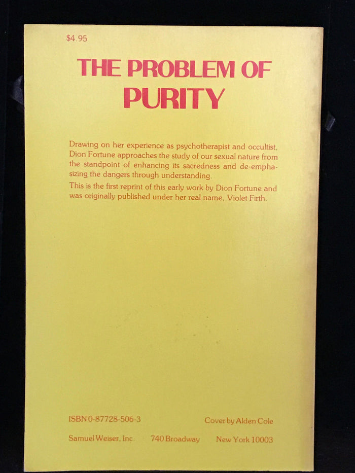 THE PROBLEM OF PURITY by Violet Firth AKA Dion Fortune 1st / 1st 1980, RARE SC
