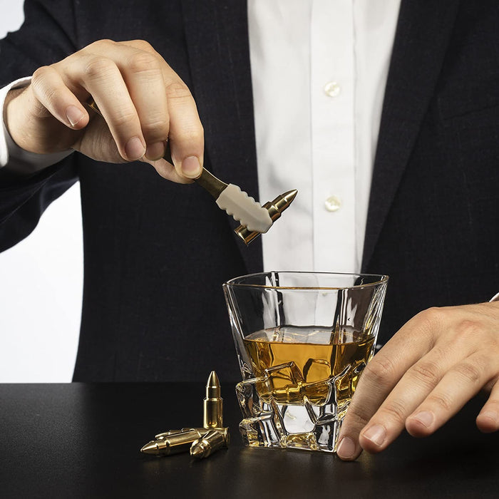 The Wine Savant Bullet Whiskey Stones - Gold