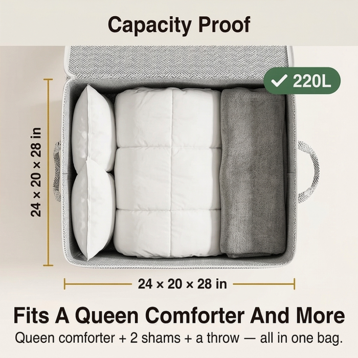 Tidara – Large Capacity Storage Bag for Blankets and Quilts
