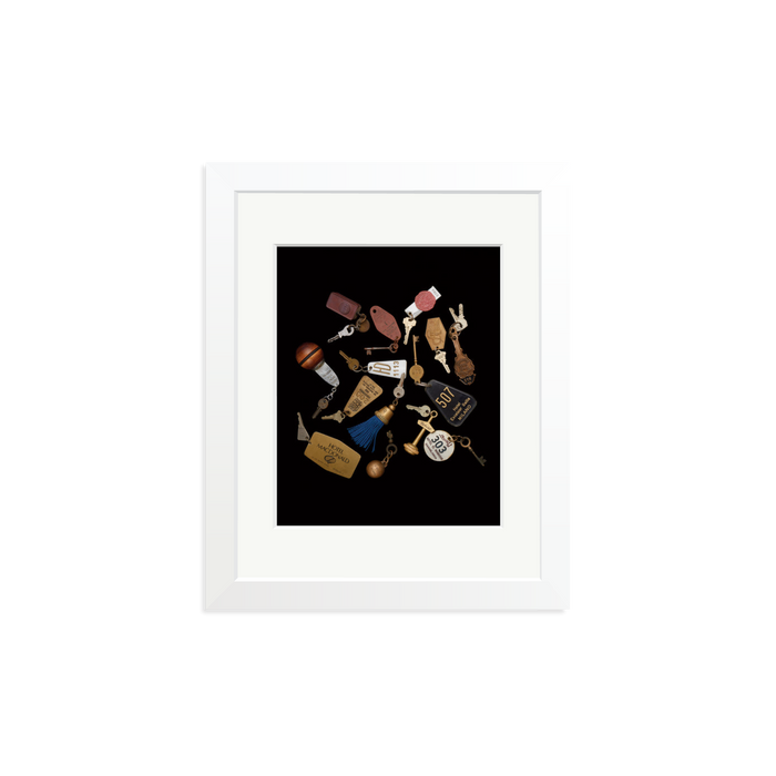 Travel Keys Framed Print White Small