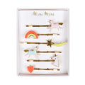 unicorn rainbow enamel hair clips
