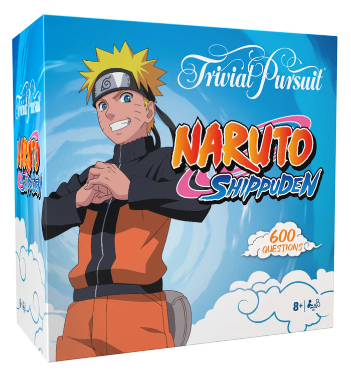 usaopoly Trivial Pursuit Naruto Shippuden board game box with character on a blue background